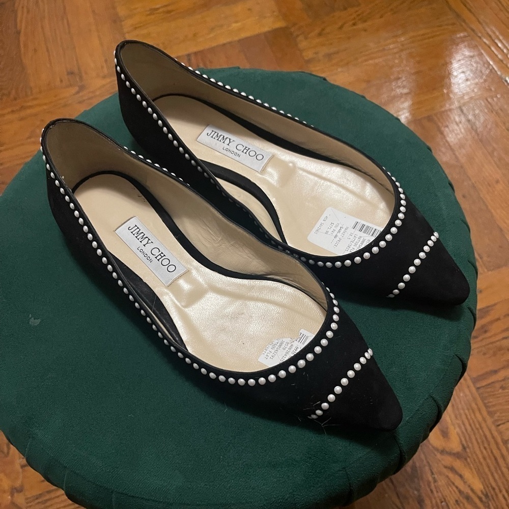 JIMMY Choo Black Studded Flats